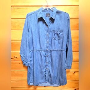 Abercrombie & Fitch Lightweight Denim Dress Sz LG Very Good Preloved Condition
